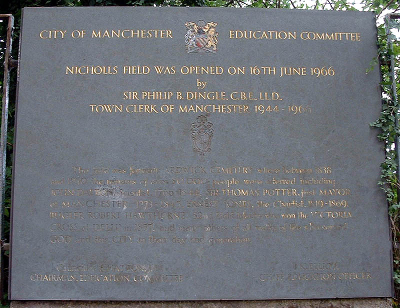 Ardwick Cemetery Plaque - Ardwick